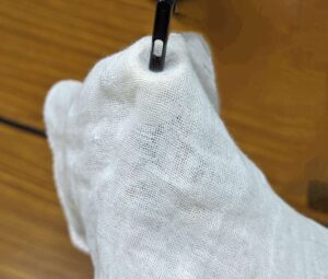 リコーダーのガーゼを使ったお手入れ方法